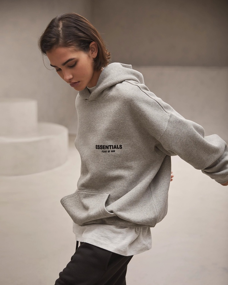 ESSENTIALS SS22 Hoodie สี Dark Oatmeal